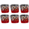 Bicchieri Candy in vetro rossi da tavola per decorazione ambienti set da 6
