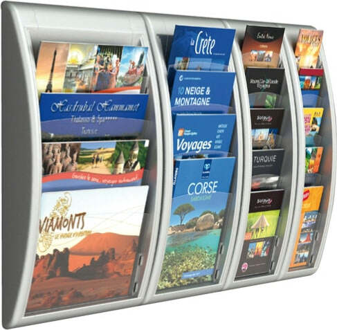 Espositore da parete Quick Fit System - 4 tasche A4 orizzontali - grigio - Paperflow Cancelleria e prodotti per ufficio/Archivio ufficio e accessori per scrivania/Accessori da scrivania e archiviazione/Portabrochure Eurocartuccia - Pavullo, Commerciovirtuoso.it