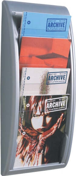 Espositore da parete Quick Fit System - 4 tasche A4 verticali - grigio - Paperflow Cancelleria e prodotti per ufficio/Archivio ufficio e accessori per scrivania/Accessori da scrivania e archiviazione/Portabrochure Eurocartuccia - Pavullo, Commerciovirtuoso.it
