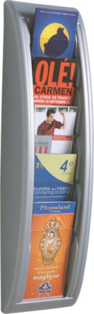 Espositore da parete Quick Fit System - 5 tasche A5 - grigio - Paperflow Cancelleria e prodotti per ufficio/Archivio ufficio e accessori per scrivania/Accessori da scrivania e archiviazione/Portabrochure Eurocartuccia - Pavullo, Commerciovirtuoso.it