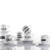 Set 6 Tazze Caffè c/piattino Graffiti MIX By Weissestal 2504S58