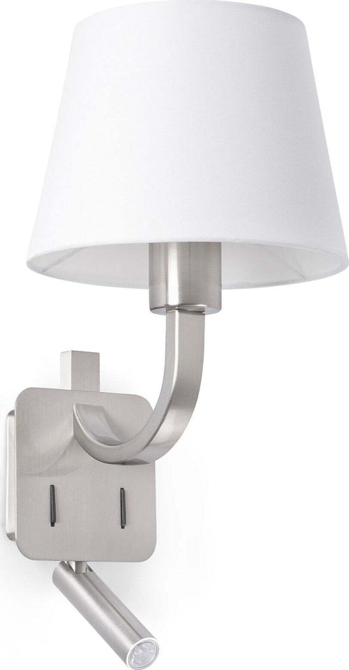 ESSENTIAL Lampada da parete nichel opaco con lettore LED Illuminazione/Illuminazione per interni/Illuminazioni per pareti/Applique Led Mall Home - Napoli, Commerciovirtuoso.it