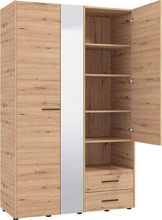 ESSENZA---armadio-2-ante-2-cassetti-con-specchio-cm-127,5-x-55-x-205,5-h-Rovere-Chiaro-Milani-Home