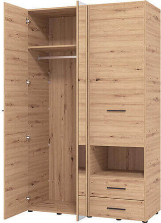 ESSENZA---armadio-2-ante-2-cassetti-con-specchio-cm-127,5-x-55-x-205,5-h-Rovere-Chiaro-Milani-Home