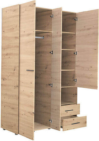 ESSENZA---armadio-2-ante-2-cassetti-con-specchio-cm-127,5-x-55-x-205,5-h-Rovere-Chiaro-Milani-Home