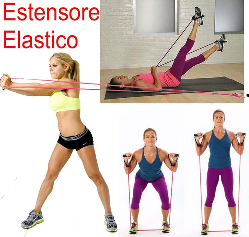 ESTENSORE ELASTICO ALLENAMENTO YOGA BODYTRAINER FITNESS RESISTANCE TRAINER Sport e tempo libero/Fitness e palestra/Potenziamento muscolare/Attrezzi per l'allenamento in sospensione Trade Shop italia - Napoli, Commerciovirtuoso.it