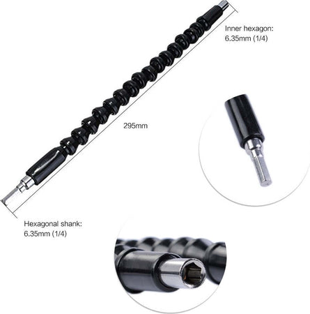 ESTENSORE TRAPANO CACCIAVITE AD ANGOLO 90° SNAKE BIT FLESSIBILE PROLUNGA 2 PZ Fai da te/Utensili elettrici e a mano/Accessori per utensili elettrici/Accessori per trapani/Mandrini Trade Shop italia - Napoli, Commerciovirtuoso.it