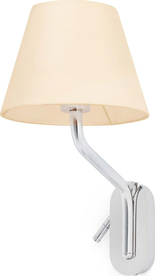 ETERNA Lampada da parete con lettore destra chrome/beige Illuminazione/Illuminazione per interni/Illuminazioni per pareti/Applique Led Mall Home - Napoli, Commerciovirtuoso.it