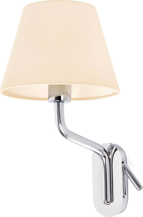 ETERNA Lampada da parete con lettore sinistra chrome/beige Illuminazione/Illuminazione per interni/Illuminazioni per pareti/Applique Led Mall Home - Napoli, Commerciovirtuoso.it