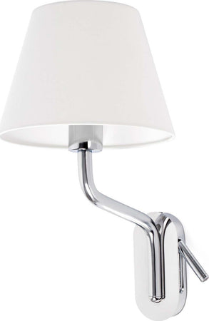 ETERNA Lampada da parete con lettore sinistra chrome/bianca Illuminazione/Illuminazione per interni/Illuminazioni per pareti/Applique Led Mall Home - Napoli, Commerciovirtuoso.it