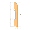 78ml Bancale di Battiscopa BC Spazzolato in POLIMERI EqualWood HI-TEC 68x10mm Bianco, Alluminio ecc.
