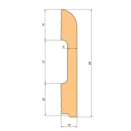 Battiscopa BC Spazzolato in POLIMERI EqualWood HI-TEC 68x10mm Bianco, Alluminio ecc.