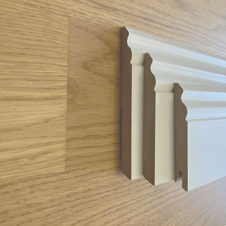57,6ml di BATTISCOPA ZOCCOLINO DUCALE in FIBRA DI LEGNO COMPATTA 120X15 BIANCO - Eternal Parquet