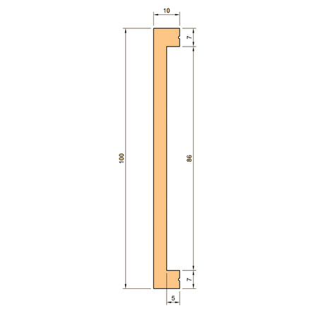 Battiscopa SQUADRATO BIANCO PASSACAVO 100x10x2000mm in POLIMERI - Polistrutturato - Eternal Parquet