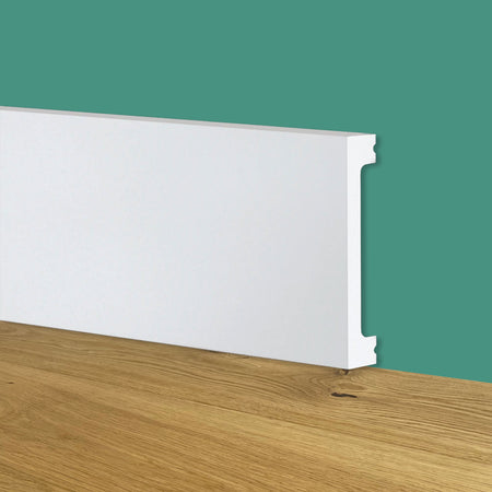Battiscopa SQUADRATO BIANCO Passacavo 100x13x2000mm in POLIMERI - Polistrutturato