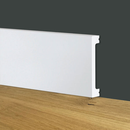 Battiscopa SQUADRATO BIANCO Passacavo 100x13x2000mm in POLIMERI - Polistrutturato