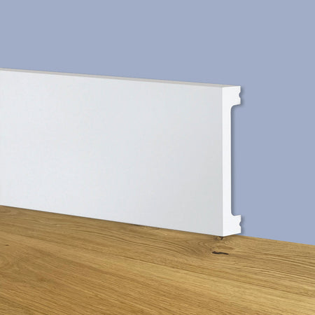 Battiscopa SQUADRATO BIANCO Passacavo 75x13x2000mm in POLIMERI - Polistrutturato - Eternal Parquet