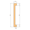 Battiscopa SQUADRATO BIANCO PASSACAVO 80x10x2000mm in POLIMERI - Polistrutturato - Eternal Parquet