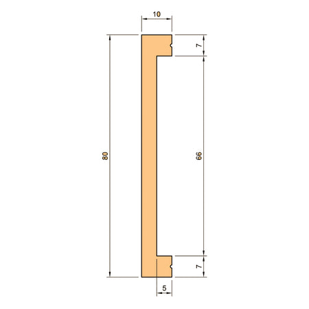 Battiscopa SQUADRATO BIANCO PASSACAVO 80x10x2000mm in POLIMERI - Polistrutturato - Eternal Parquet