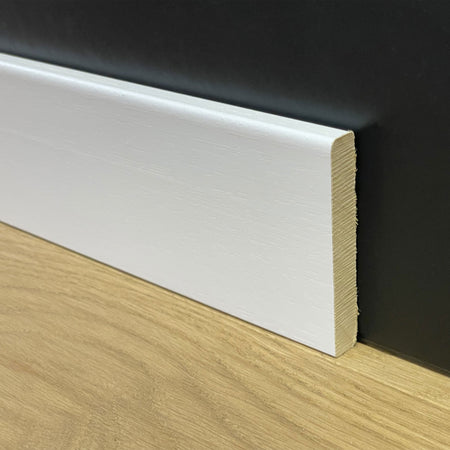 BATTISCOPA Zoccolatura Squadrato laccato bianco in legno MASSELLO 70X10 (prezzo al ML) - Eternal Parquet