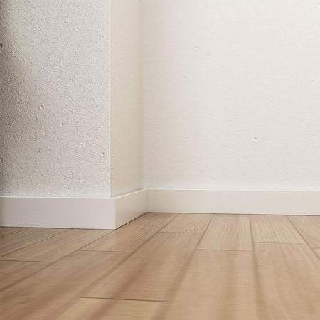 BATTISCOPA Zoccolatura Squadrato laccato bianco in legno MASSELLO 70X10 (prezzo al ML) - Eternal Parquet