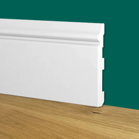 Battiscopa Zoccolino BIANCO mod. ETNICO 120x16x2000mm in POLIMERI - Polistrutturato - Eternal Parquet