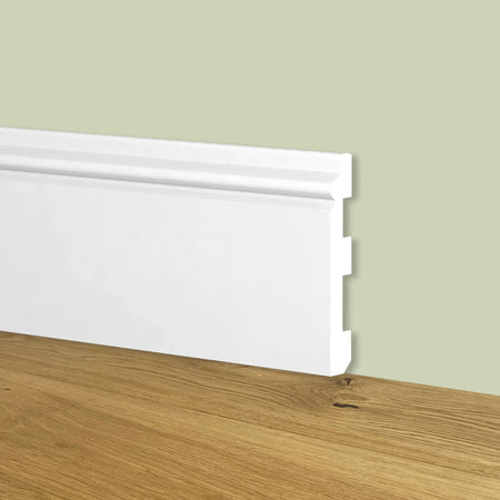 Battiscopa Zoccolino BIANCO mod. ETNICO 80x13x2000mm in POLIMERI - Polistrutturato