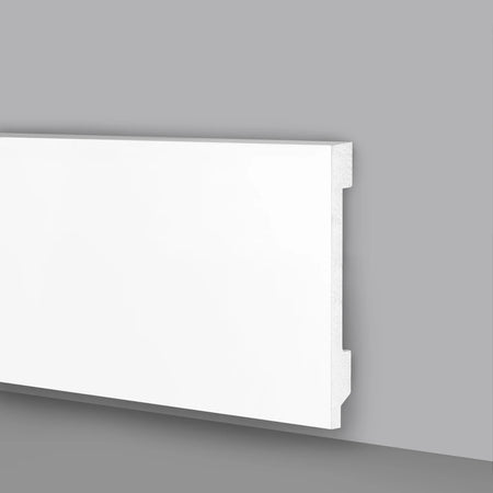Battiscopa Zoccolino BIANCO Squadrato passacavo 100x15x2000mm in POLIMERI - Polistrutturato - Eternal Parquet