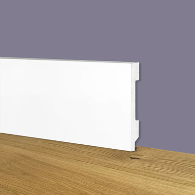 Battiscopa Zoccolino BIANCO Squadrato passacavo 70x15x2000mm in POLIMERI - Polistrutturato - Eternal Parquet