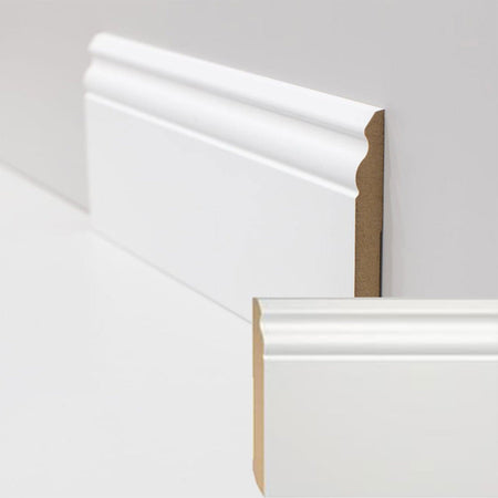 BATTISCOPA ZOCCOLINO DUCALE in FIBRA DI LEGNO COMPATTA 100X15 BIANCO (prezzo al metro lineare) Eternal Parquet