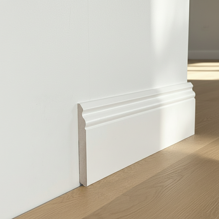 BATTISCOPA ZOCCOLINO DUCALE in FIBRA DI LEGNO COMPATTA 120X15 BIANCO