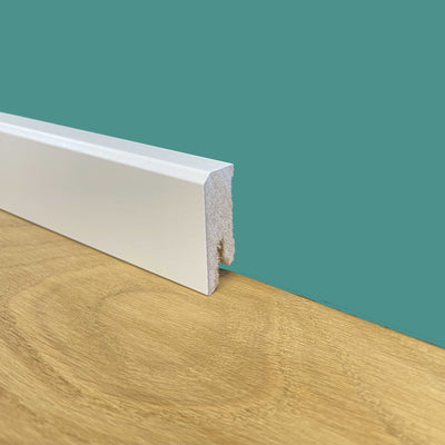 BATTISCOPA ZOCCOLINO SQUADRATO BASSO in FIBRA DI LEGNO 40X15 BIANCO Eternal Parquet
