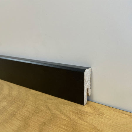 BATTISCOPA ZOCCOLINO SQUADRATO BASSO in FIBRA DI LEGNO 40X15 NERO - Eternal Parquet