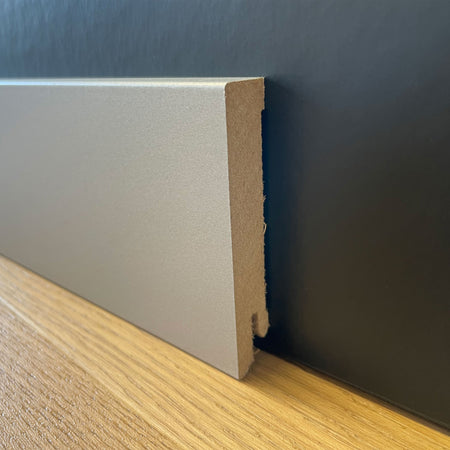 BATTISCOPA ZOCCOLINO SQUADRATO in FIBRA DI LEGNO COMPATTA 80X15 ARGENTO - Eternal Parquet