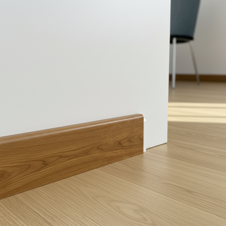 Battiscopa Coprimarmo copribattiscopa in Duropolimero Polistrutturato 100x25 effetto legno o bianco