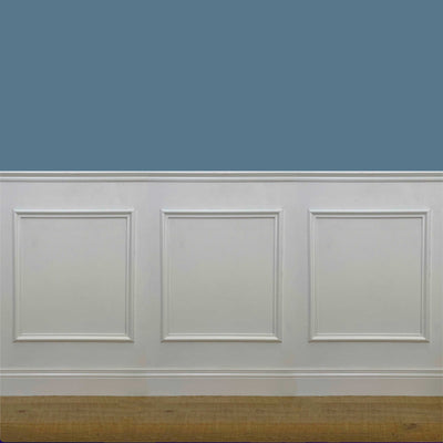 2 metri lineari di Boiserie CLASSIC in legno MASSICCIO di Ayous laccato bianco tutto incluso (200Lx100Hcm) - Eternal Parquet