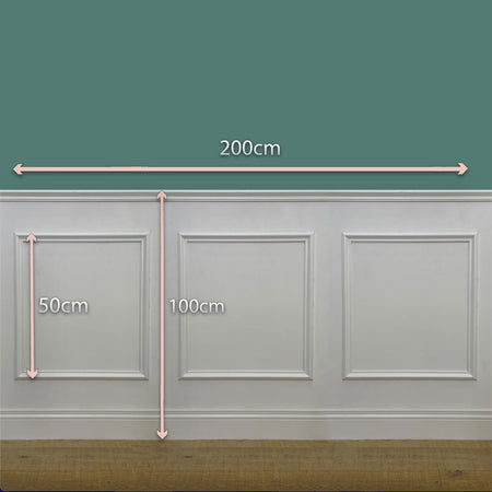 2 metri lineari di Boiserie in legno MASSICCIO di Ayous laccato bianco tutto incluso (200Lx100Hcm) - Eternal Parquet