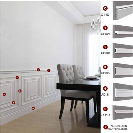 2MQ di Boiserie in Duropolimero Polistrutturato Mod.Washington  L200xH100 circa - Eternal Parquet