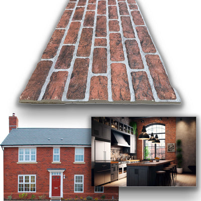 CAPPOTTO esterno - interno  isolante in STYROFOAM 3D da 2cm con sabbiatura e malta mattoni Rossi - Eternal Parquet