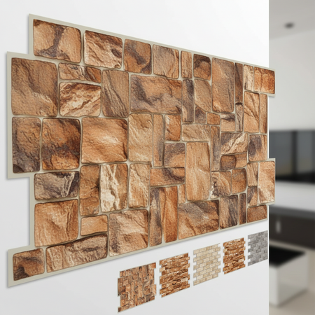 Pannelli 3D Rivestimento a parete in PVC effetto pietra,mattoni,ceramiche, legno Realistici e isolanti.