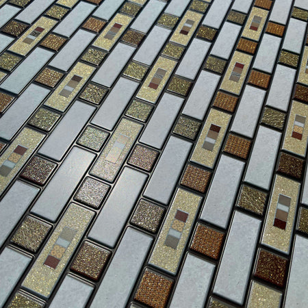 MAXI Pannelli 3D HI-RES Rivestimento a parete in PVC - MATTONCINI ORO - Realistici e isolanti. - Eternal Parquet