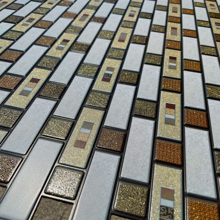 MAXI Pannelli 3D HI-RES Rivestimento a parete in PVC - MATTONCINI ORO - Realistici e isolanti. - Eternal Parquet