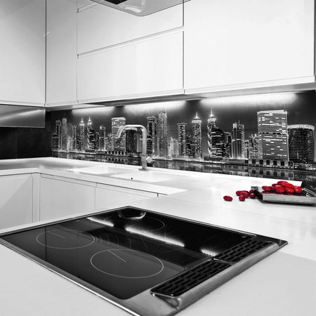 Pannelli 3D Rivestimento a parete in PVC a rilievo realistici parato di design NIGHT METROPOLI BW - Eternal Parquet