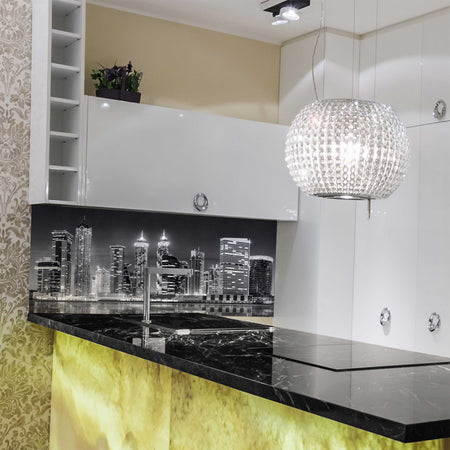 Pannelli 3D Rivestimento a parete in PVC a rilievo realistici parato di design NIGHT METROPOLI BW - Eternal Parquet