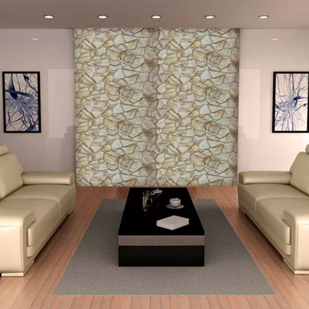 Pannelli 3D Rivestimento a parete in PVC effetto ARENARIA MIELE Realistici e isolanti. - Eternal Parquet