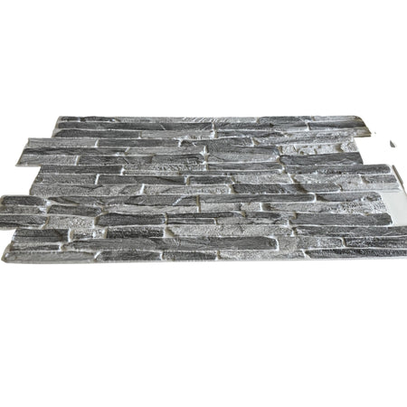Pannelli 3D Rivestimento a parete in PVC effetto LASTRE DI PIETRA GRIGIA Realistici e isolanti. - Eternal Parquet