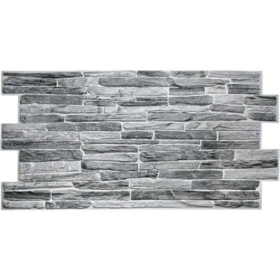 Pannelli 3D Rivestimento a parete in PVC effetto LASTRE DI PIETRA GRIGIA Realistici e isolanti. - Eternal Parquet