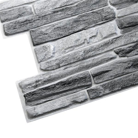 Pannelli 3D Rivestimento a parete in PVC effetto LASTRE DI PIETRA GRIGIA Realistici e isolanti. - Eternal Parquet