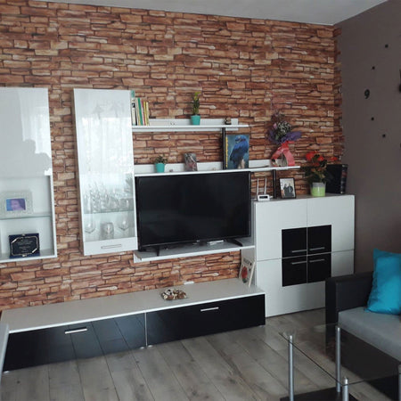 Pannelli 3D Rivestimento a parete in PVC effetto LASTRE DI PIETRA ROSSE Realistici e isolanti. - Eternal Parquet