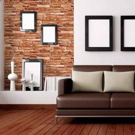 Pannelli 3D Rivestimento a parete in PVC effetto LASTRE DI PIETRA ROSSE Realistici e isolanti. - Eternal Parquet